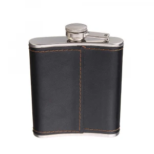 Luxury and Modern Design Leather Cover Wine Whisky Hip Flask For Alcohal and Pocket Flask