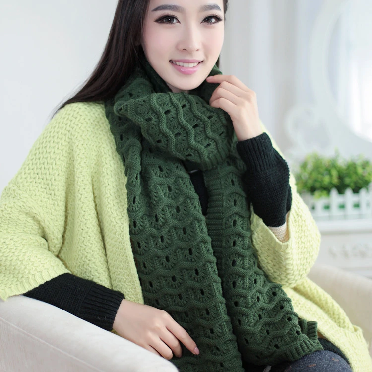 Majored china scarf factory knitted women scarves plain fashion winter Acrylic Warm knitting scarf