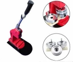 Manual Plastic & Metal Bottom DIY Pin Badge Maker Button Making Machine With Different Size Mould