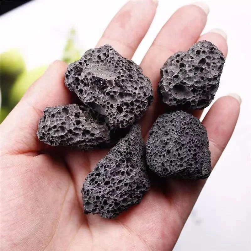 Manufacturer natural basalt volcanic lava stone rock raw crystal stone for reiki and home decoration