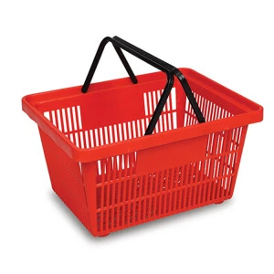 mass stock supermarket shopping basket plastic handle basket store basket