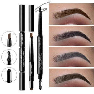 MayCreate Brand 3 in 1 Eye Brows Set for Women Waterproof Brow Pencil + Powder + Brush Pigment Black Brown Eyebrow Kit Makeup