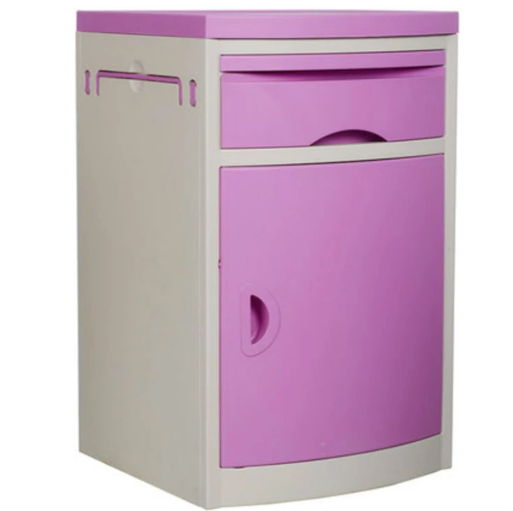 Medical blue pink ABS material bedside cabinet customizable storage cabinet