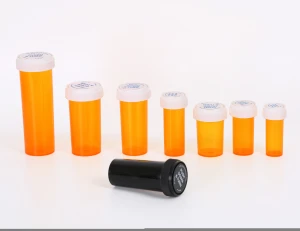 Medicine Reversible Vials, amber pill bottle