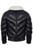 Men Classic Custom Luxury Style Black Puffer Leather Coat Jacket