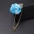 Import Mens Costumes Gold Leaves Roses Brooches Corsage Flowers Long Needle With Chain Handmade Lapel Brooches Pin from China