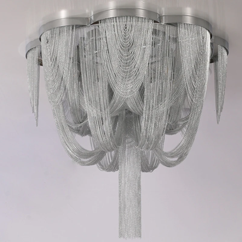 Metal plate ceiling light flower shape aluminum chain led lamp ceiling