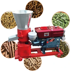 Mini diesel engine and manual sawdust straw grass walnut wood shell feed pellet mill machine 1 ton per hour price