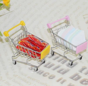 Mini metal wire shopping trolley cart small supermarket trolley basket for advertisement promotion sales