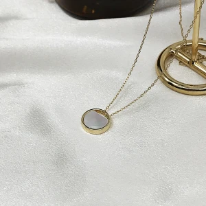 Minimalist 925 Sterling silver natural stone jewelry necklace