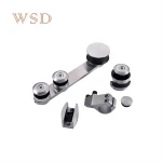 Mirrored glass hardware sliding shower door roller system