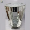 Mirrored sparkly diamond crush crystal modern glass round side end coffee table