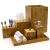 Import Modern Cheap Bamboo Bathroom Vanity Accessories Set of 6 Pieces Include Toothbrush Holder from China