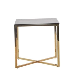 Modern Design Nordic Wholesale Grey Tempered Glass Luxury Gold Stainless Steel End Side Coffee Table Living Room Furniture
