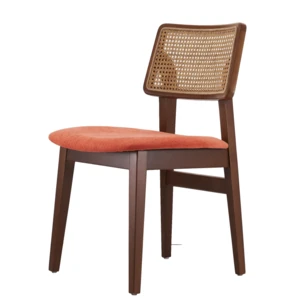 Modern Home Furniture solid Wood Dining Room Rattan Back Upholstered Restaurant chair