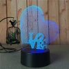 Multicolor Change Illusion 3 Led Night Light 3D Visual Led Night Light 3D Night Lamp for Kids USB Desk