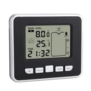 Multifunctional Ultrasonic Electronic Water Tank Level Gauge Indoor Thermometer Clock Water Level Meter