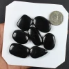 Natural Black Tourmaline Quartz Cabochon, Hand Polished Stone, Semi Precious Tourmaline Gemstone