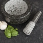 Natural Granite Pestle and Mortar Grinder Spice & Herb Crusher Kitchen Set