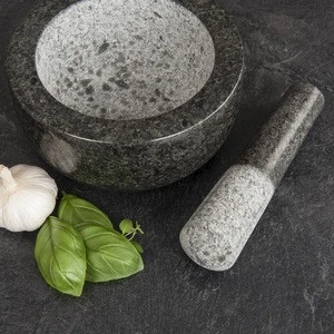 Natural Granite Pestle and Mortar Grinder Spice &amp; Herb Crusher Kitchen Set