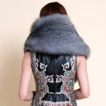Natural silver-blue fox fur cape real fox fur shawl girls fur scarf