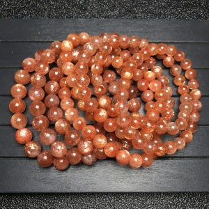 Natural Stretchy Healing Energy Stones Crystals Gemstones Golden Sunstone Beads Bracelets Bangles Jewelry with Gold Star Lights