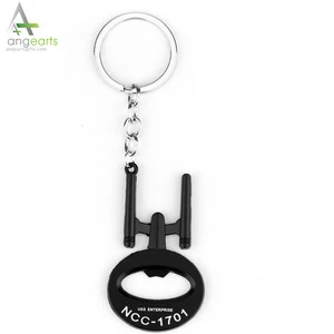 NEW Arrival Star Trek 3 Bottle Opener Keychains Metal Alloy silver black keyring chain for fans souvenirs