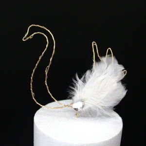 New Products Birthday Cake Decorated Party decoration Beautiful feather swan cake cake decoration party supplies birthday topper