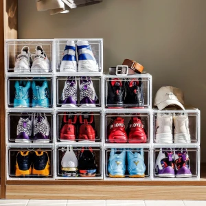 New Products shoe organizer Custom Wholesale Home Decor Sneaker Shoe Racks Storage Boxes