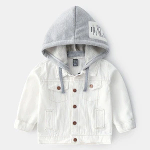 New spring style children&#039;s wear cartoon style white denim boys jacket