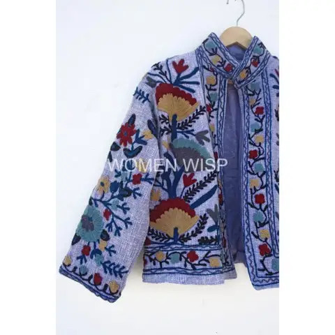 New Trending handmade suzani embroidery tnt jacket Women Short Suzani Jacket Free Size Blazers Short Quilted Jacket Gift For He