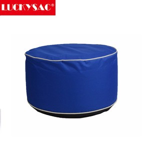 Newpvc pu seat round air inflatable leather ottoman pouf leather inflatable foot stool