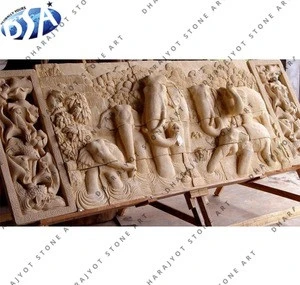 Nice decoration hand carved wall pattern sculpture marble stone relief carving