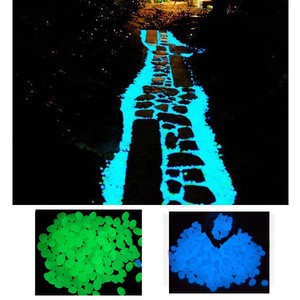night light sky blue glow in the dark cobble pebbles stones for landscaping / DIY decoration