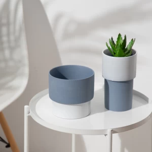 Nordic Home Decoration Creative Unique Garden Succulent Plant Pots Set White Ceramic Flower Pot