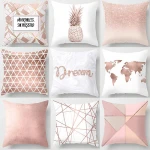 Nordic Style Cushion Cover Pink Geometric Print Pillow Case Home Decorative Pillows Cover Home Decoration Accessories