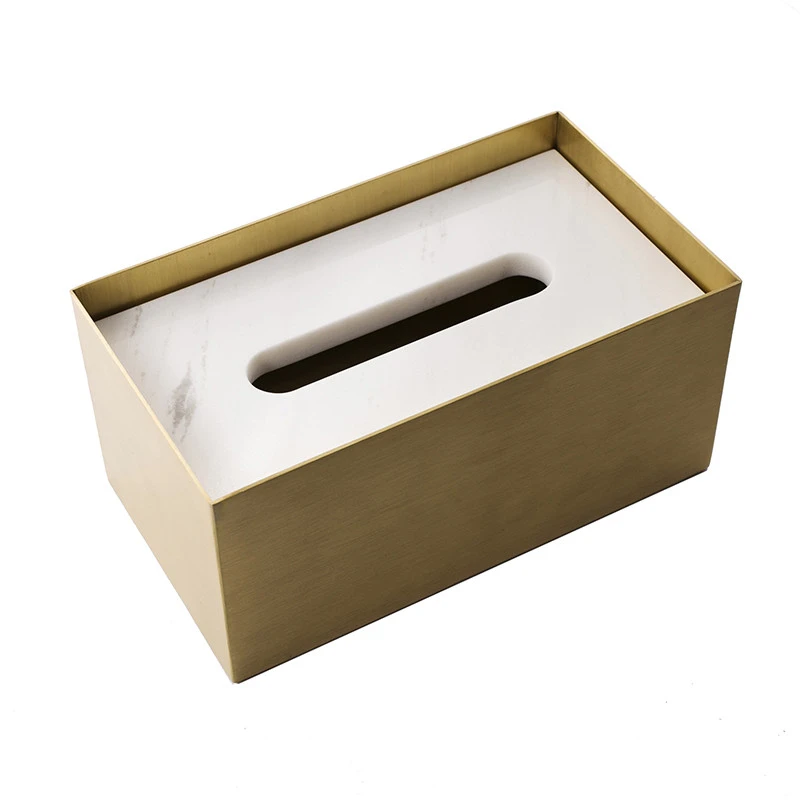 Nordic Tissue Box Creative Container Design Brass Home Bathroom Napkin Paper Container Paper Towel HD-0012