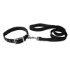 Nylon Belt Adjustable Padded Dog Leash Lead Collar Set