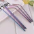 Import O-118 10pcs/Set 215*6mm Stainless Steel Bent Straight Straws With Cleaning Brushes Bar Accessories Rainbow Drinking Straws Set from China