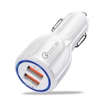 OEM 3.1A Portable Qualcomm Phone fast Charger 2 Port Usb Car Charger Quick Charge 3.0 Car Charger Dual usb