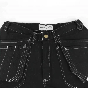 OEM 100% cotton black mens working cargo pants multi-pockets workwear trousers