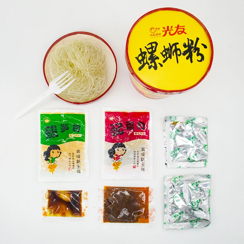 OEM Wholesale instant noodle importer River Snails Rice Noodle Spicy Instant Noodles Alum Free Non Fried