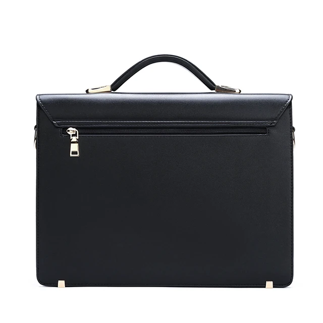 OEM/ODM Luxury shape PU leather lawyer security mens portable messenger laptop briefcase password lock business bag