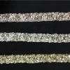 off-white transparent beads iron on decorative trims