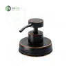 Oil rubbed bronze high quality glass mason jar bottle with metal pump lid cap