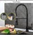Import orb faucet black spring pull down kitchen faucet from China
