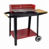 outdoor bbq grill trolley chicken rotisserie charcoal bbq grill with side table