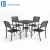 Import outdoor garden furniture aluminum frame black poly wood plastic outdoor dining set from China