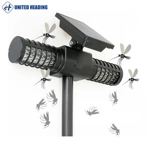 Outdoor Insect Fly Bug Pest Zapper Solar Mosquito Killer LED Lamp Garden Light with double anti mosquito lamp