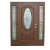 Import Oval Lite Decorative Glass left-Hand Inswing fiberglass Prehung Entry Door with Insulating Core from China
